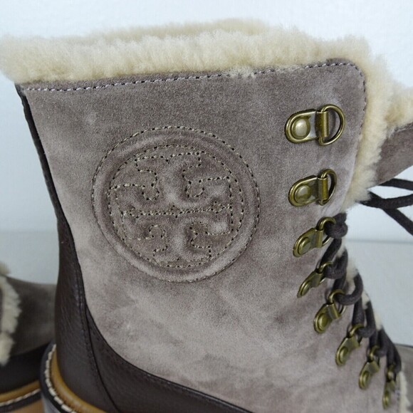 TORY BURCH Miller Shearling Lug Sole Ankle Boots 95MM Suede Leather 6.5 NIB - Picture 13 of 14